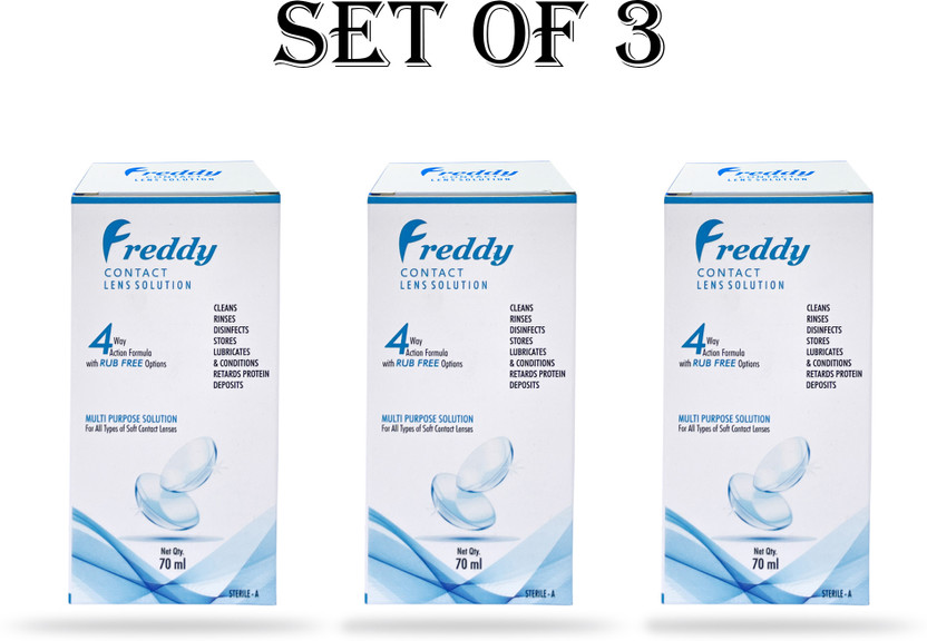 Freddy Lens Solution 70ml Triple Pack Multipurpose Contact lens solution(210 ml)