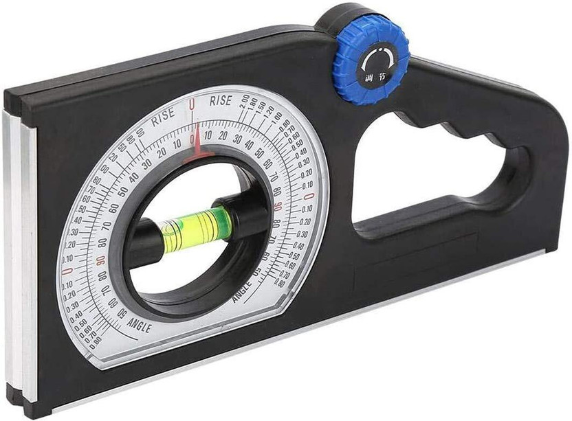 FLAMINGO ENTERPRISE Multifunctional Protractor Angle Finder Slope Scale Level Measuring Instrument with Level Bubble Inclinometer Non-magnetic Engineer's Precision Level(18 cm)