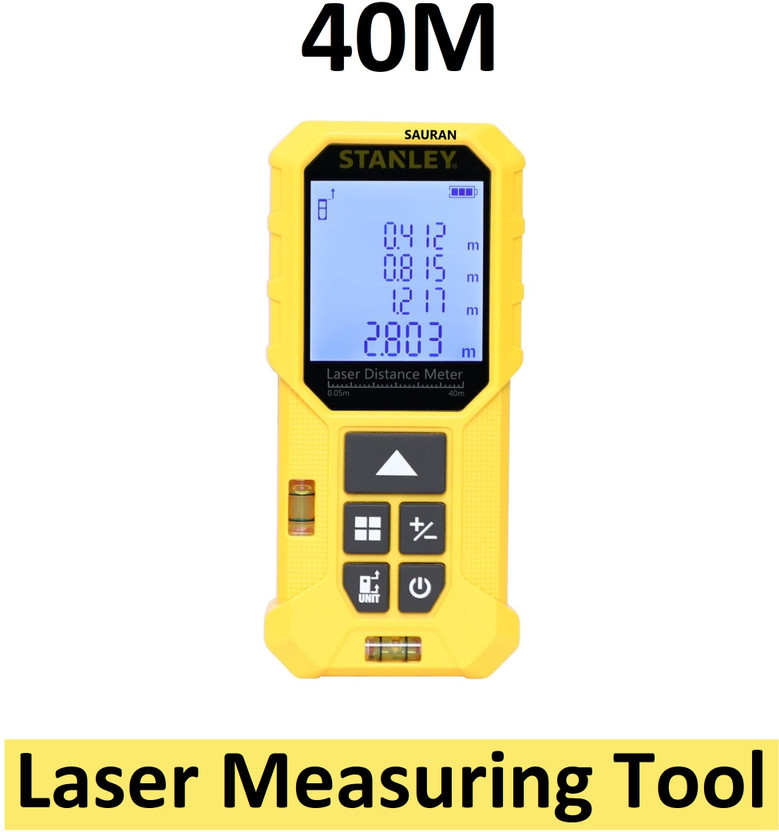 Sauran St.anley 40 Meter Cordless Laser Distance Measurer with 2xAAA Battery (LMT6) Non-magnetic Electronic Level(10 cm)