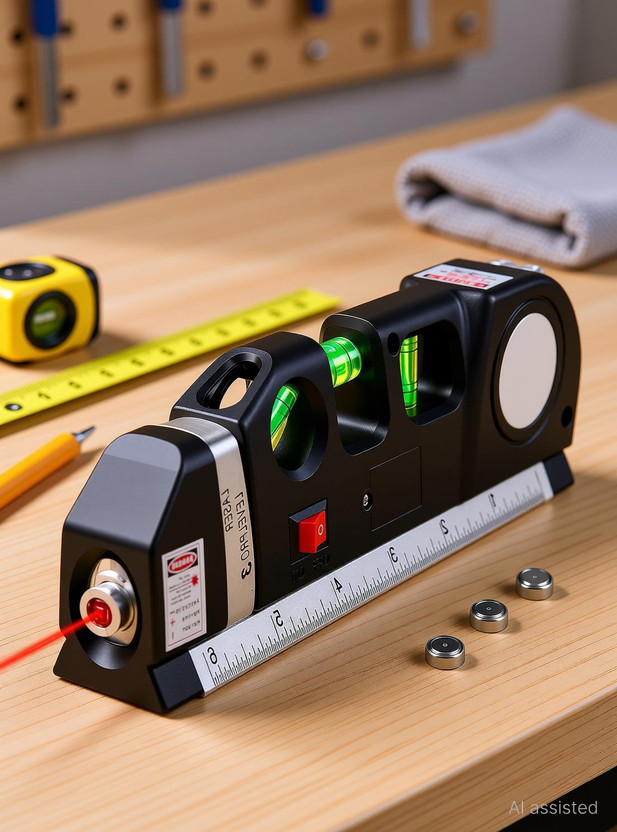 AXLETON Digital Distance Laser Level spirit level Meter Pro 3 Leveller Measurement Tool Device Instrument Professional Horizontal Vertical Measure Non-magnetic Line Level(30 cm)