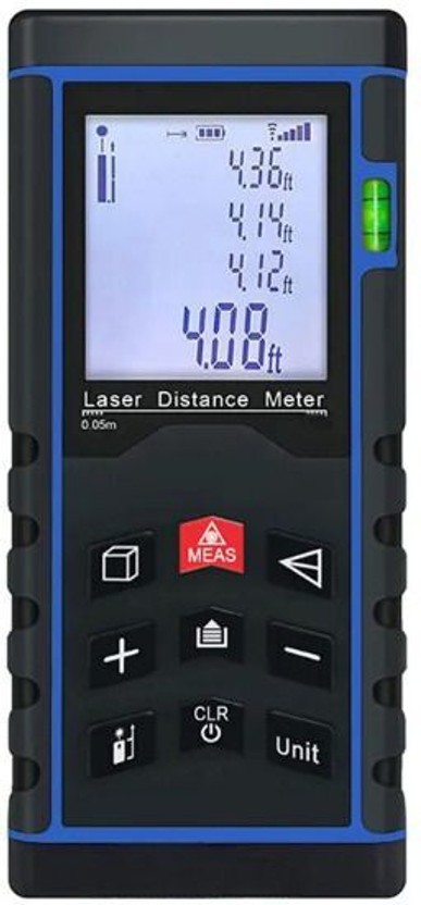 Real Instruments Laser Distance Meter Waterproof Level 40 Meter LDM Laser Range Finder LDM-40 Non-magnetic Electronic Level(14 cm)