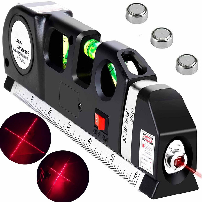 D+one Laser Level2 Laser Level Pro 3 Horizontal, Vertical, and Cross Line Mode Alignment Tool Non-magnetic Carpenter's Level(30 cm)