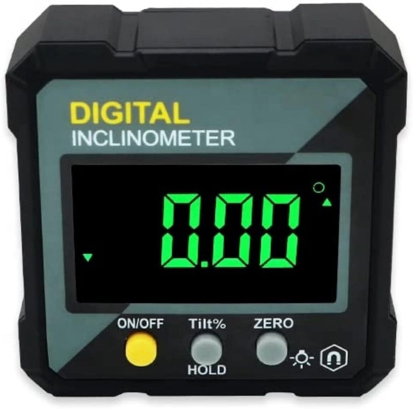 Real Instruments Digital Inclinometer Angle Finder Gauge with Backlit Display, Tilt Mode Mini Digital Protractor With Magnetic Base Inclinometer Compact Angle Finder Magnetic Inclinometer Level(5 cm)