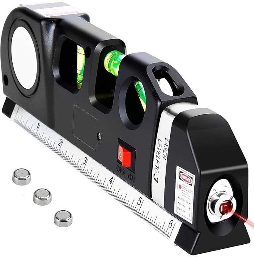 YogisevaStore 01 Laser Level Pro 3 Multipurpose Alignment Tool with Measuring Scale Non-magnetic Line Level(10 cm)