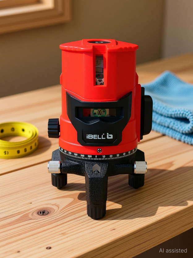 iBELL IBL LL5-41 PROFESSIONAL LINE LASER LEVEL, 4 lines Vertical and 1 Horizontal Line IBL LL5-41 Non-magnetic Engineer's Precision Level(27.5 cm)