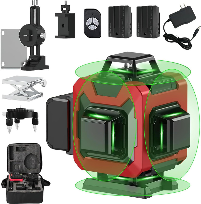 ARUDIP 4D 16 Line 4x360 Degree Laser Level Line Tool Non-magnetic Engineer's Precision Level(40 cm)