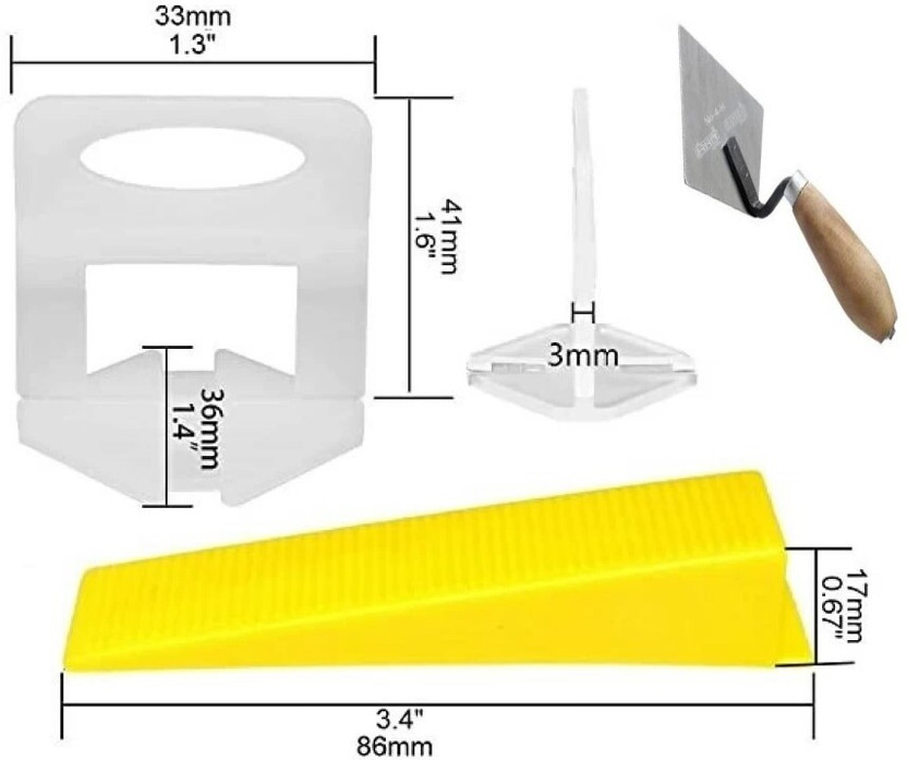 SUNELITE SUNELITE Premium Quality Tile Leveling System Wall Floor Spacer Tile Levelling Tools, 100 Wedge and 200 Clips 3mm Lever Tool(5 cm) - Flipkart Deal