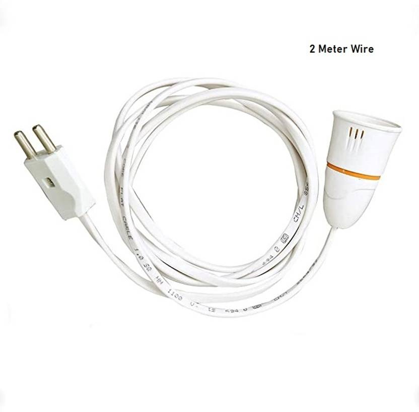 JELECTRICALS 2 Meter White Wire With Holder Copper Light Socket Price