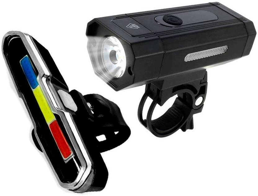 NSV Chargable Bicycle Super Bright Cyle Front And Back Police Cob Tail