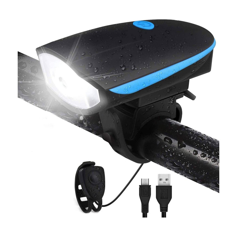 XAIPRO Rechargeable & waterproof LED Bicycle Front Headlight with Horn LED Front Light(Blue)