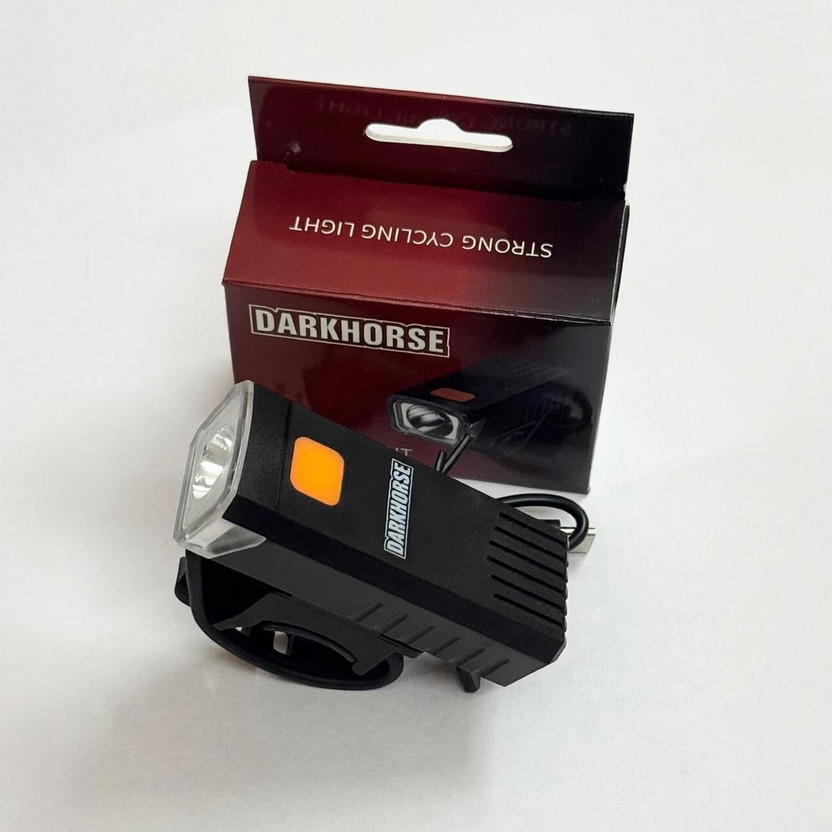 Dark Horse Bicycle 3 Mode STRONG LED, Compact, 150 LM, Type-C USB Rechargeable, Waterproof LED Front Light(Black)