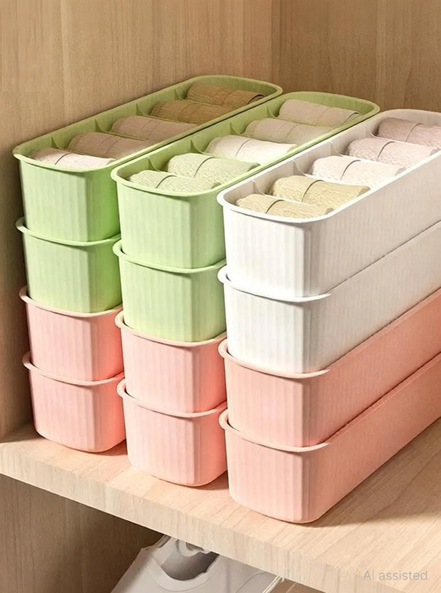 STARKENDY Lingerie Storage Case(Bra and Panty, Pack of 4)