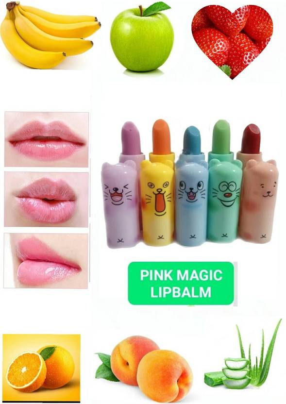 Pink Magic LIPBALM PURE FRUIT PULP LIPS REPAIR THERAPY SET OF 6 Mix fruits Price in India, Buy