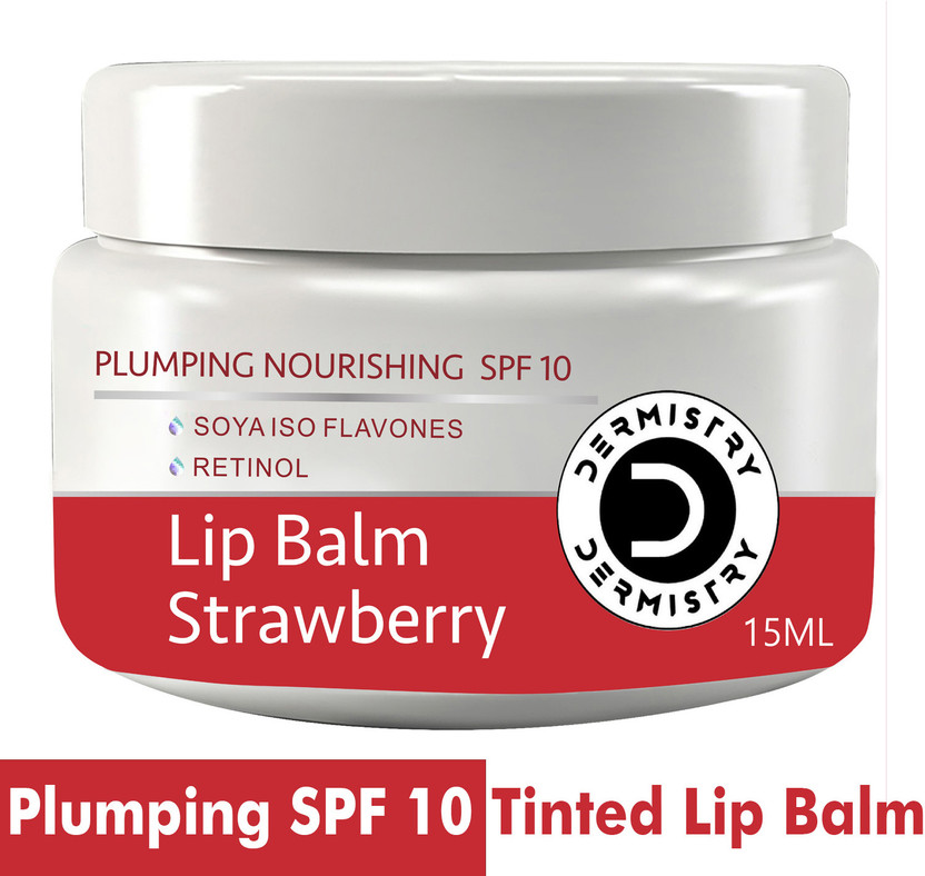 DERMISTRY Lip Balm with Spf for Dry Dark Pigmentation Pigmented Cracked Chapped Lips Strawberry(Pack of: 1, 15 g)