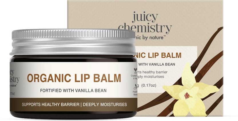 Juicy Chemistry Organic Lip Balm | Deeply Moisturising & Nourishing Lip Care | 100% Natural Vanilla Bean(Pack of: 1, 5 g)