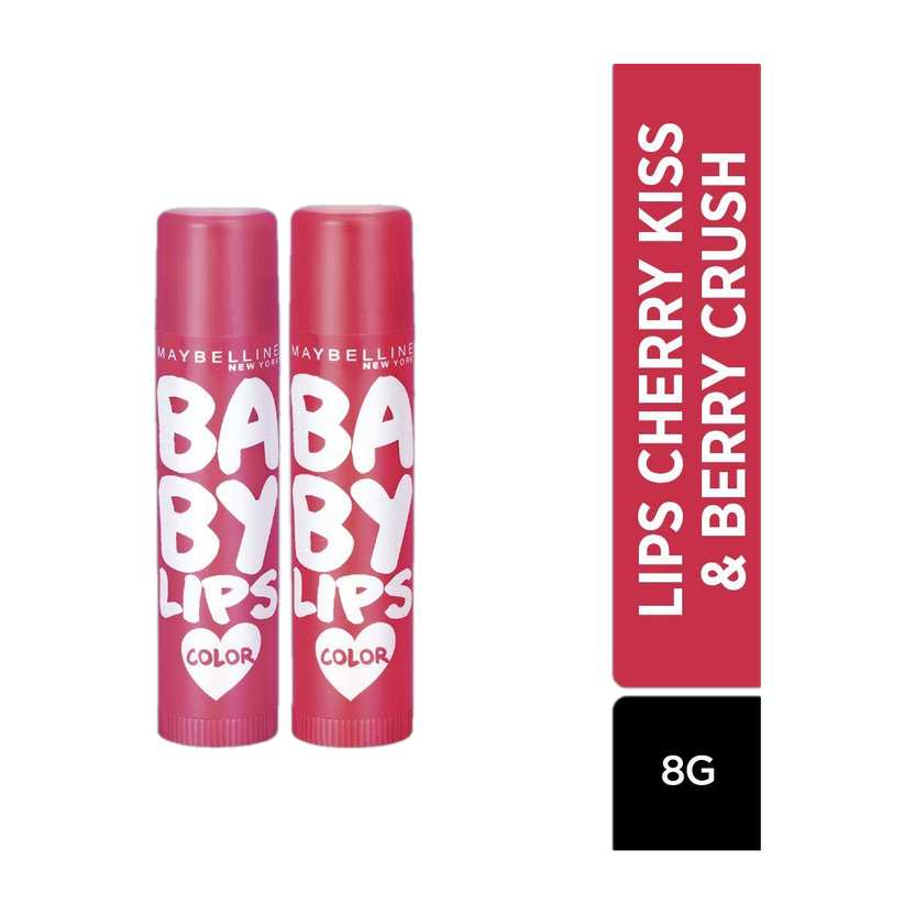 MAYBELLINE NEW YORK Baby Lips Tinted Lip Balm Berry Crush and Cherry Kiss(Pack of: 2, 8 g)