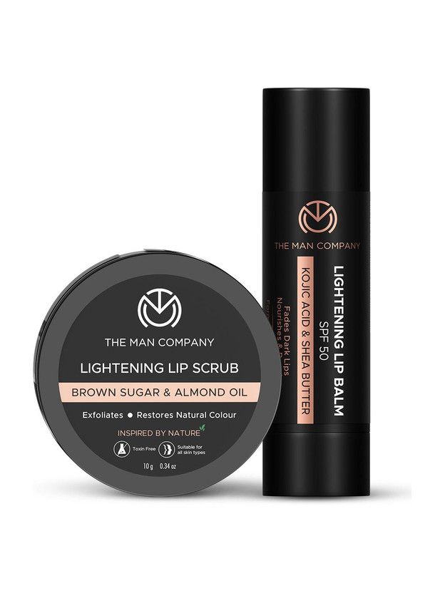 THE MAN COMPANY Lip Care Combo Lip Scrub (10gm) & Lip Balm (4gm) for Dry / Chapped Lips | Nourishes | Lightens | Moisturizes | Dark / Damaged Lips | Soft | Supple Natural(Pack of: 2, 14 g)