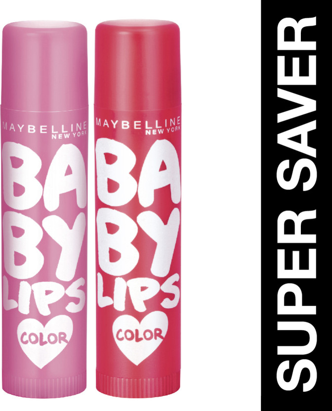 MAYBELLINE NEW YORK Baby Lips Tinted Lip Balm Pink Lolita & Cherry Kiss(Pack of: 2, 8 g)