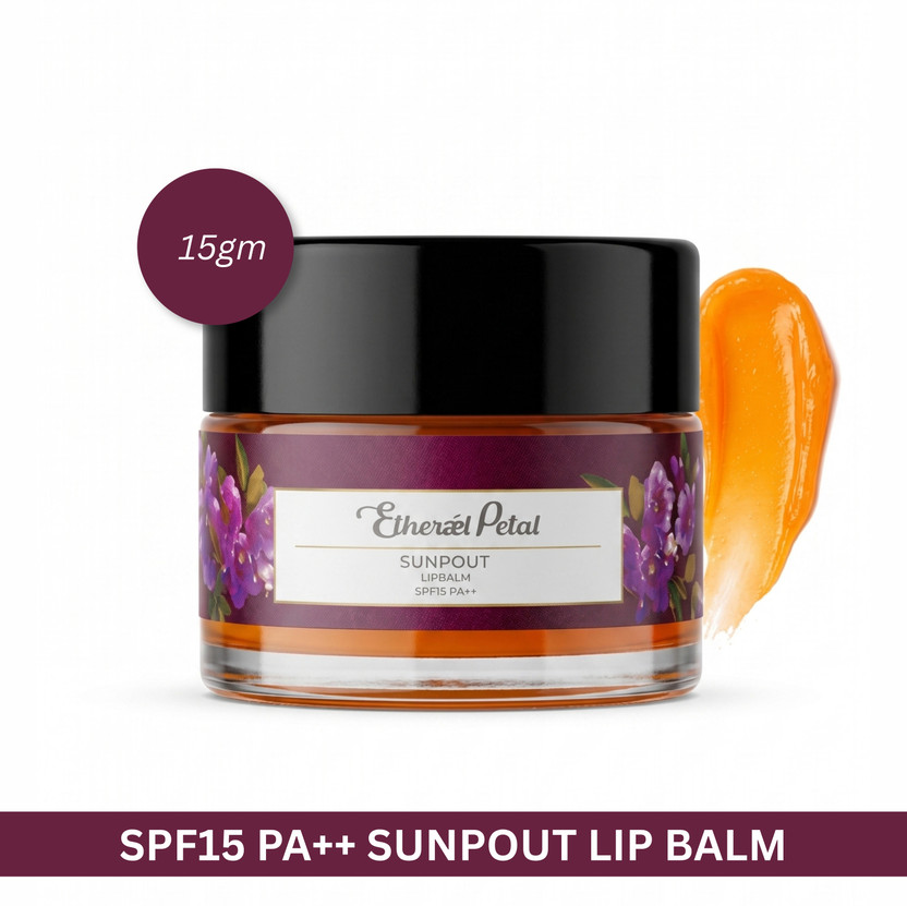 Ethereal Petal Lip Balm SPF 15 PA++ – Dark Lip Brightening Balm with Kojic Acid, Mango Butter Strawberry, Mango Butter(Pack of: 1, 50 g)