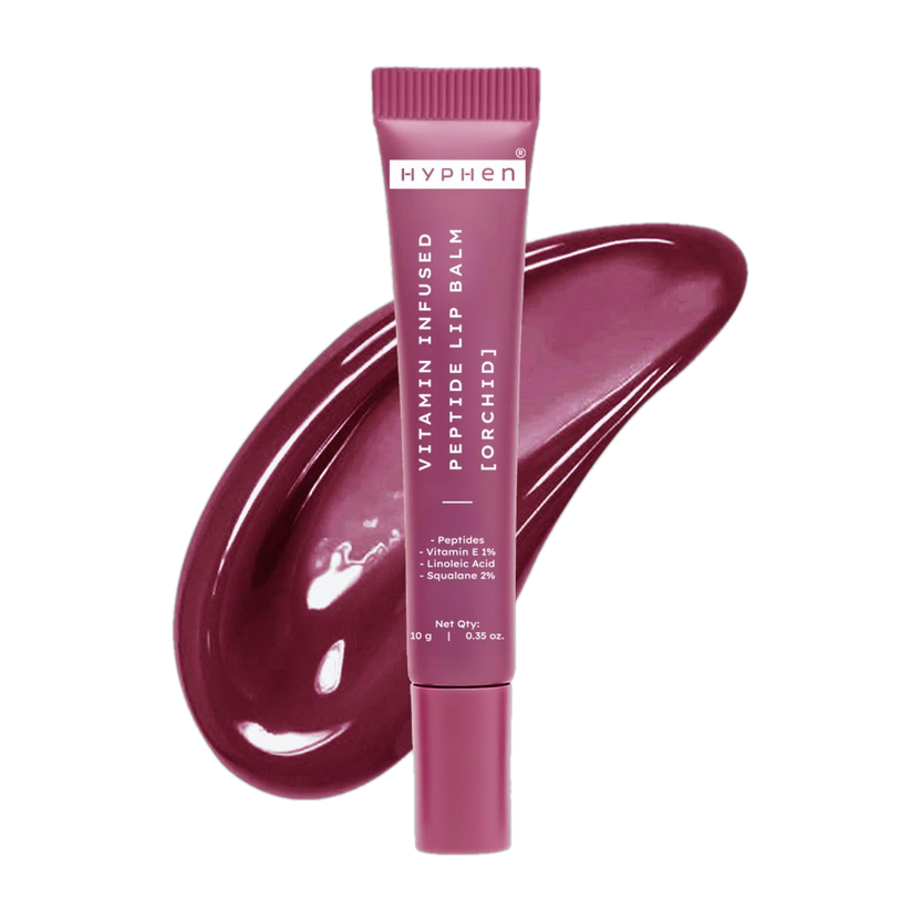 HYPHEN Tinted Lip Balm | Brightens Dark Lips | 1% Vitamin E, Peptide | Orchid, Mauve Orchid(Pack of: 1, 10 g)