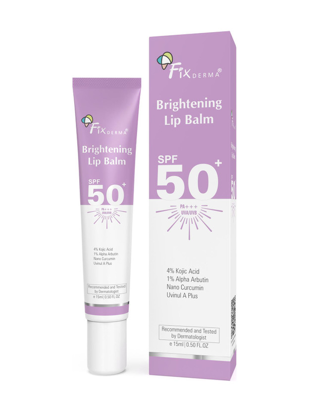 Fixderma Fixderma SPF 50+ Lip Balm PA+++ 4% Kojic Acid Brightening Lip Balm with 1% Alpha Arbutin Coconut(Pack of: 1, 15 g) - Flipkart Deal