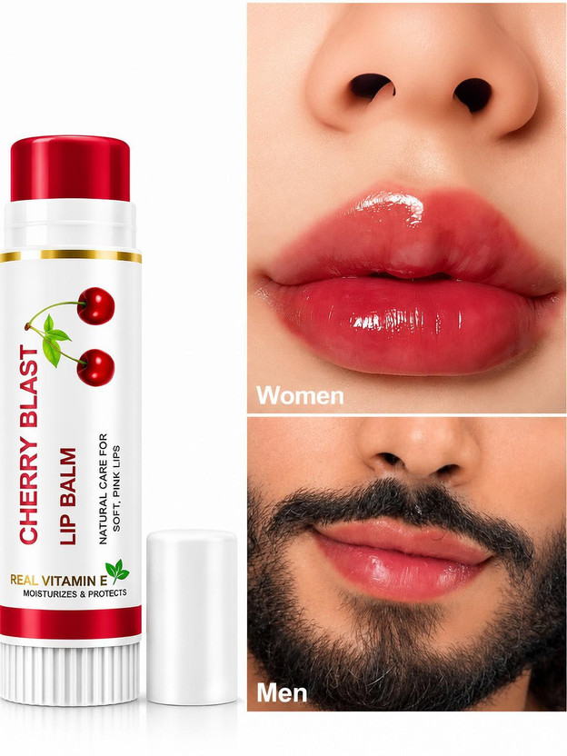 7days natural Tinted Cherry Lip Balm, OA Omega plus + Argan oil Natural Lip Care for Dry Lips cherry(Pack of: 1, 5 g)
