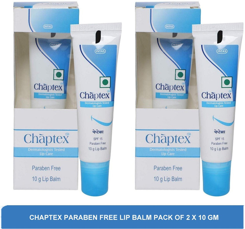 Chaptex paraben free Lip balm - pack of 2 x 10 gm NA(Pack of: 2, 20 g)