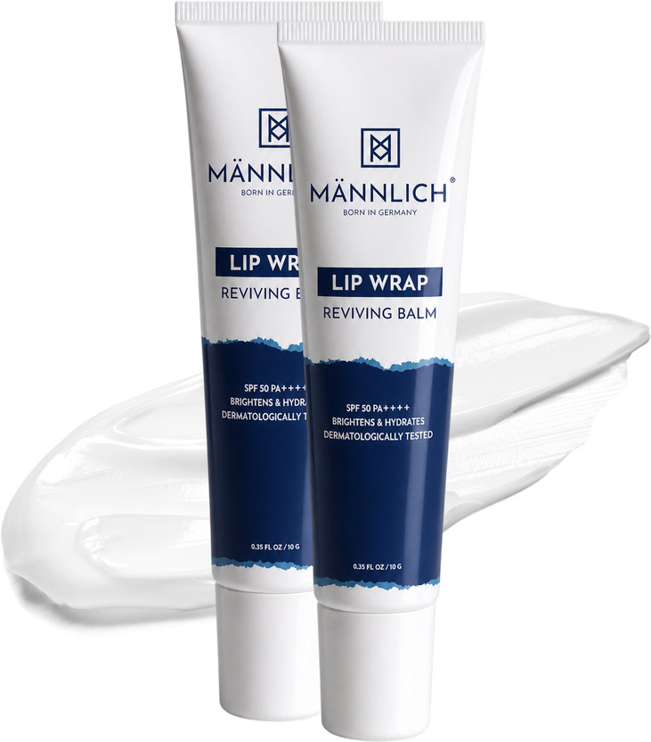 Mannlich Lip Brightening Balm for Dark Lips | SPF 50, 2% Kojic Acid & 1% Hyaluronic Acid Unflavored(Pack of: 2, 20 g)