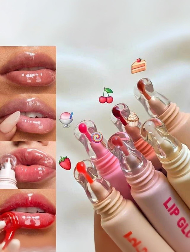 beinina Combo Pack of 2 Pcs Crystal Fruit Jelly Lip Gloss Lipstick Set of 2 Pcs(8 ml, Multicolour)