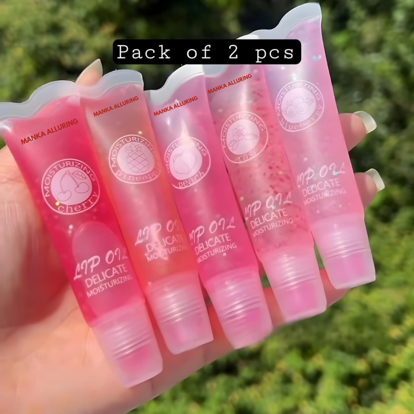 Manka Alluring Rose Infused Lip Oil Lip Gloss – Long Lasting Moisturizing Lip Care(Pack Of 2)(8 ml, Pink, Multicolor)
