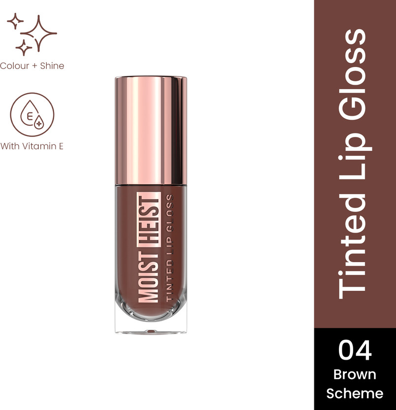 SWISS BEAUTY Moist Heist Tinted Lip Gloss | Non-Sticky | Vitamin E | Long Lasting Shine(4.8 g, Brown Scheme)
