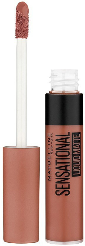 MAYBELLINE NEW YORK Sensational Liquid Matte Lipstick | Non-Sticky and Non-Drying | Matte Finish(NU01 Bare It All, 7 ml)