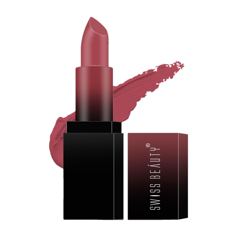 SWISS BEAUTY HD Matte Pigmented Lipstick | Creamy Smudge Proof | Long Stay Matte Finish(Peach Day, 3.5 g)