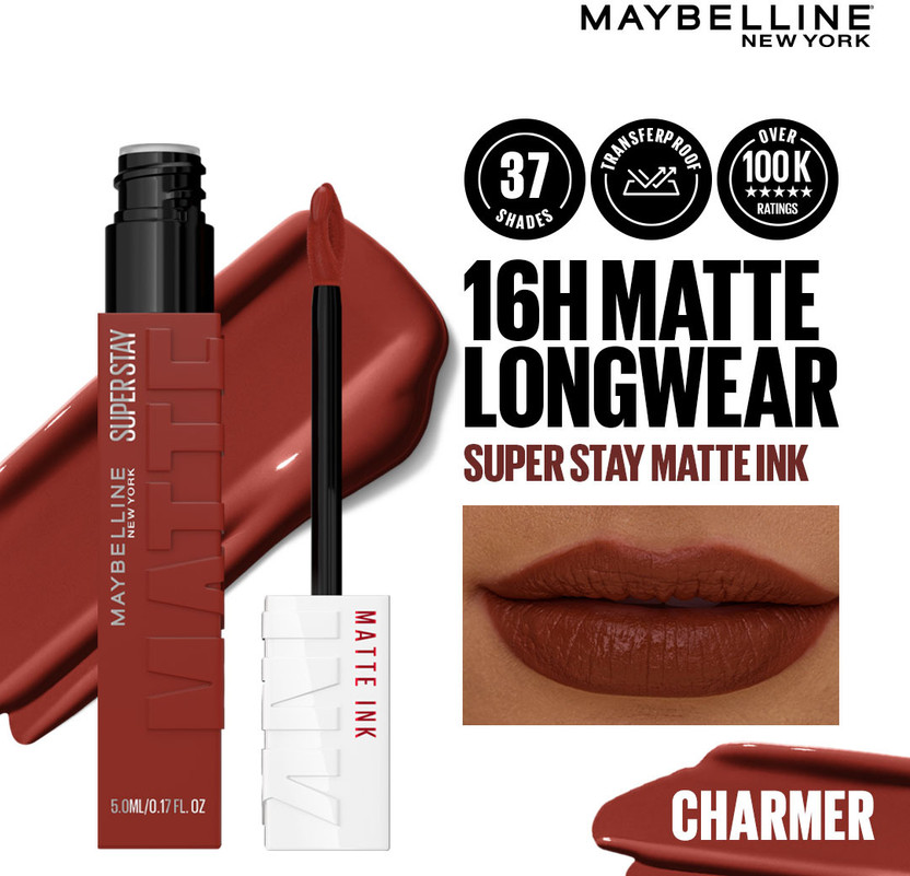 MAYBELLINE MAYBELLINE NEW YORK Superstay Matte Ink Liquid Lipstick - 16H Longwear Matte | Charmer(Charmer, 5 ml) - Flipkart Deal
