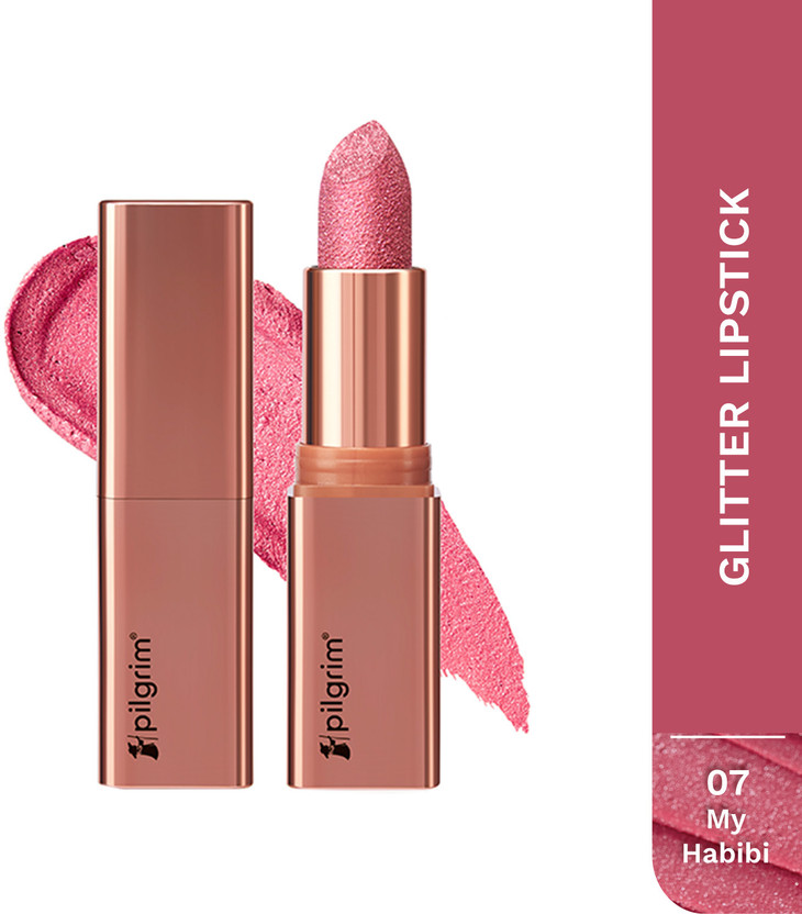 Pilgrim Glitter Lipstick Luxurious 3-D Glitter Formula With Matte Finish(My Habibi-07, 4.2 g)
