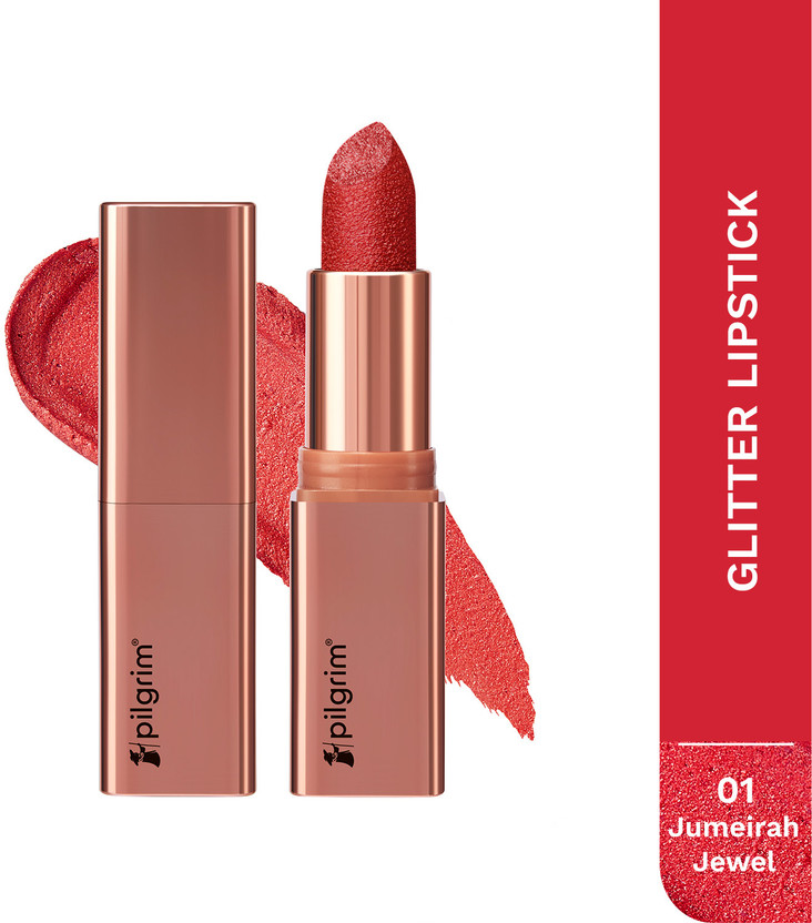 Pilgrim Glitter Lipstick Luxurious 3-D Glitter Formula With Matte Finish(Jumeirah Jewel-01, 4.2 g)