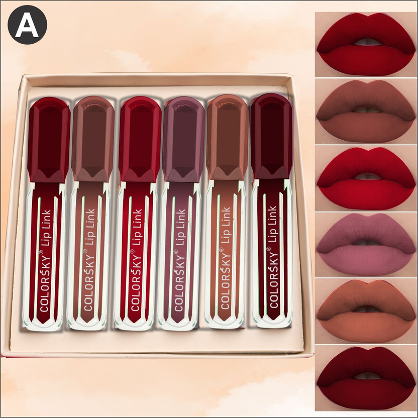 Nandiayan Liquid Matte Lipstick Multicolor Shades for Women 6 Pcs Combo(Multicolor, 3 ml)