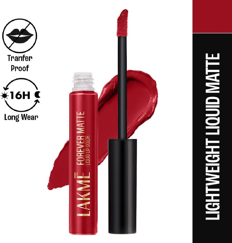 Lakmé Forever Matte Liquid Lip, 16hr Lipstick, Waterproof & Smudgeproof(Red Revival, 5.6 ml)