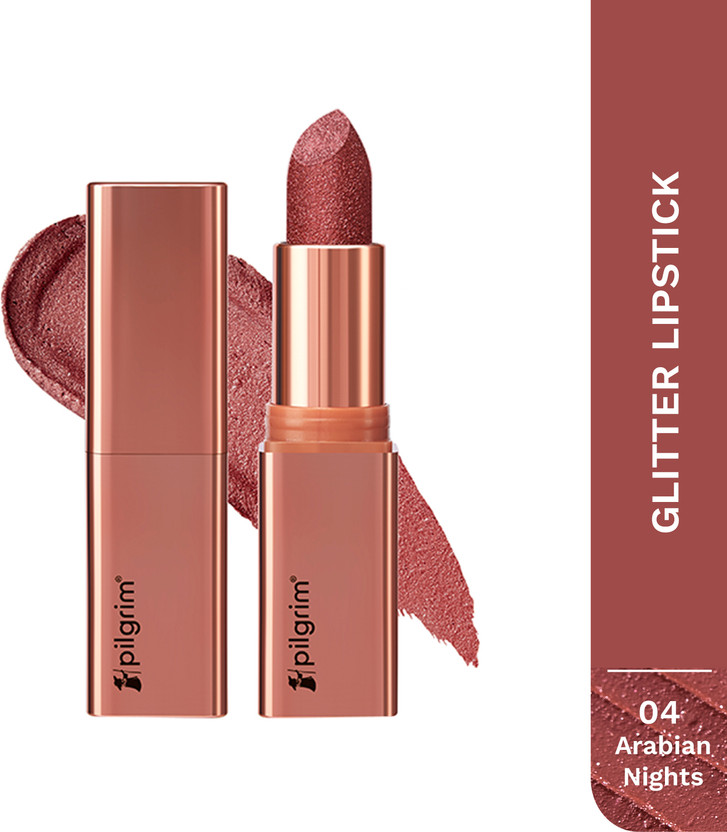 Pilgrim Glitter Lipstick Luxurious 3-D Glitter Formula With Matte Finish(Arabian Nites-04, 4.2 g)