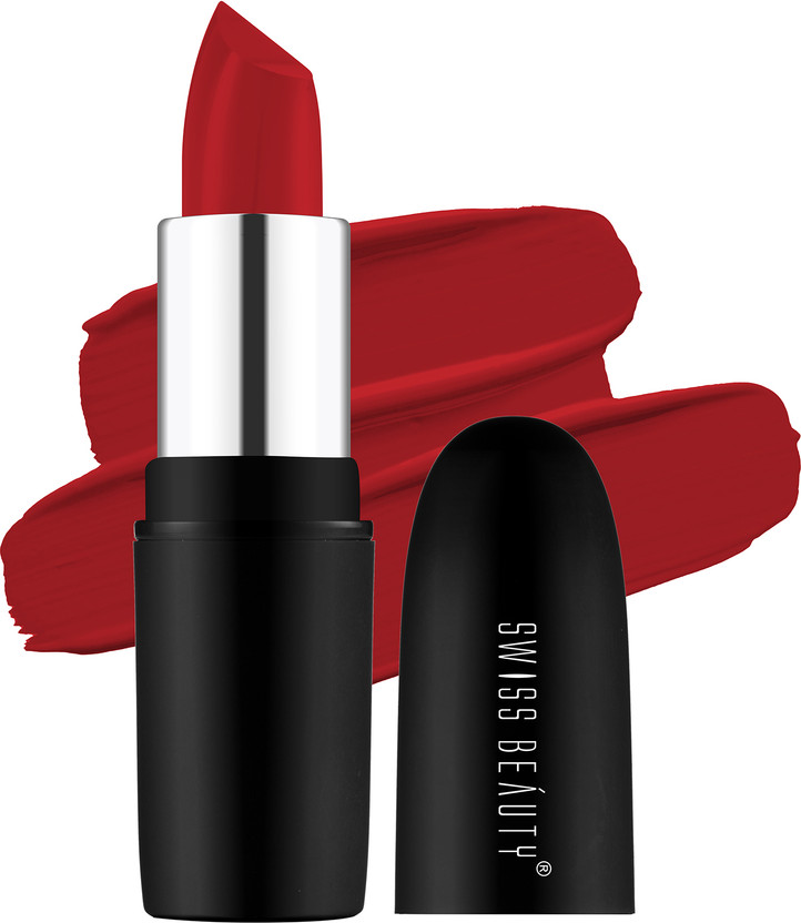 SWISS BEAUTY Pure Matte Creamy Lipstick | Non Drying Pigmented | Smooth Long Lasting(Orange Red, 3.8 g)