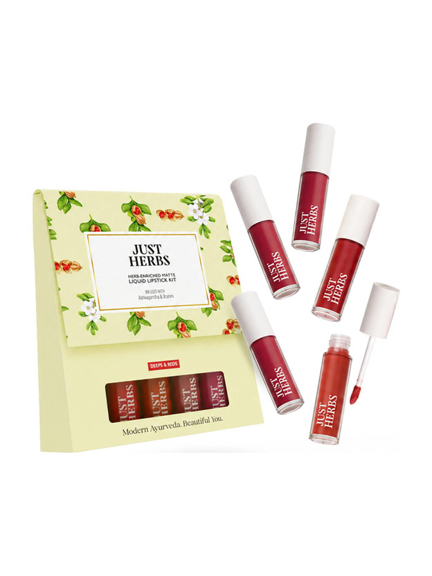 Just Herbs Enriched Liquid Lipstick Kit Set Of 5 Deeps and Reds(Red, 4.5 ml)