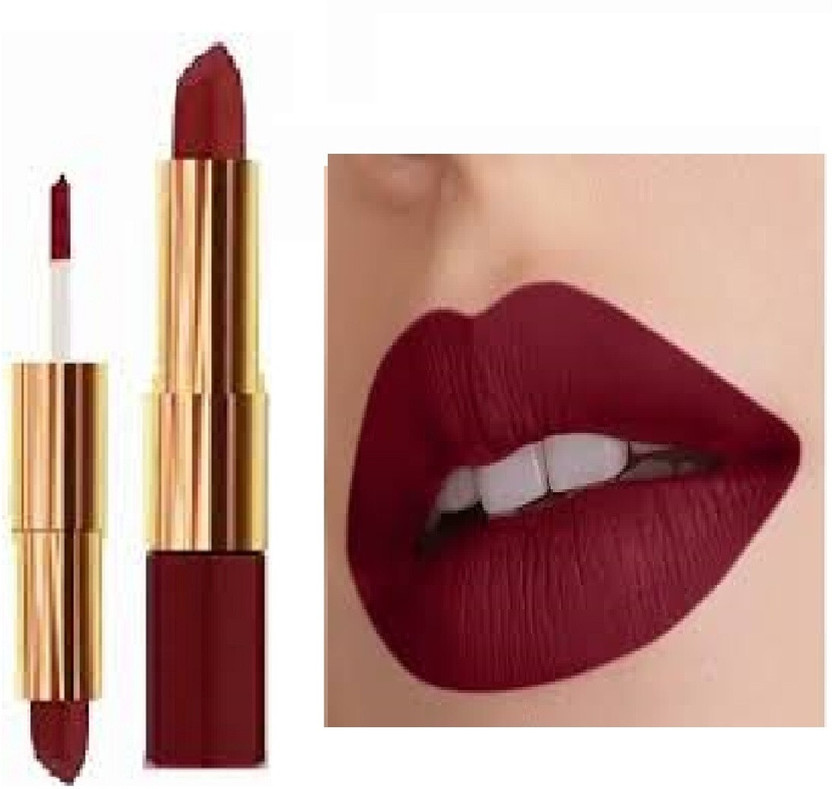 Luipui new long lasting 2in 1 maroon matte lipstick amazing best price for girls pack1(maroon, 6 g)