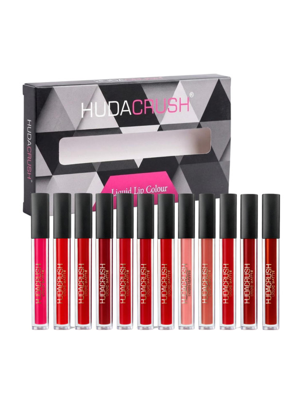 HUDA CRUSH 12 Pcs Matte Liquid Lipstick Set | Long-Lasting Waterproof Lip Gloss for Women(MULTICOLOUR, 60 ml)