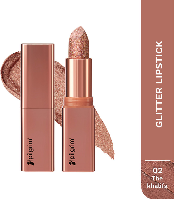 Pilgrim Glitter Lipstick Luxurious 3-D Glitter Formula With Matte Finish(The Khalifa-02, 4.2 g)