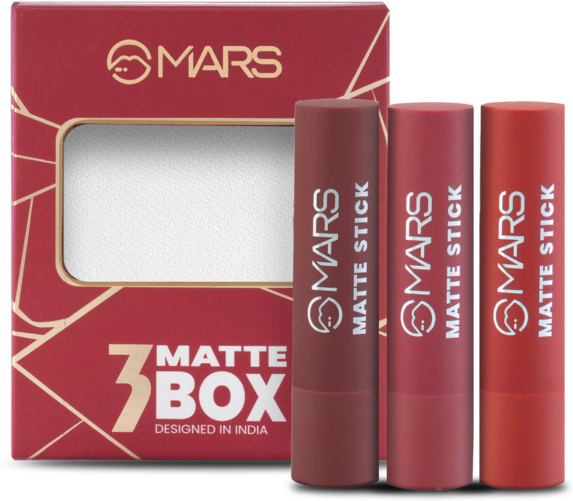 MARS 3 Red and Maroon Matte Lipstick Box Set(Reds and Maroons-01, 9.6 g)