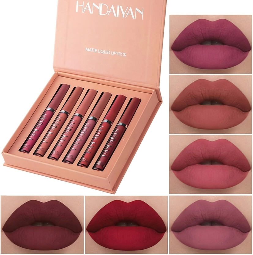 beinina Liquid Lip Color Lipstick Set For Women| 6 Pcs Lipstick Makeup Book(Set A, 15 ml)