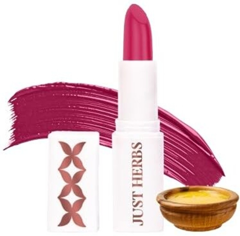 Just Herbs Ayurvedic Lipstick | Long-lasting Weightless With Sesame Oil | Travel-friendly(Mauve Pink, 4.2 g)
