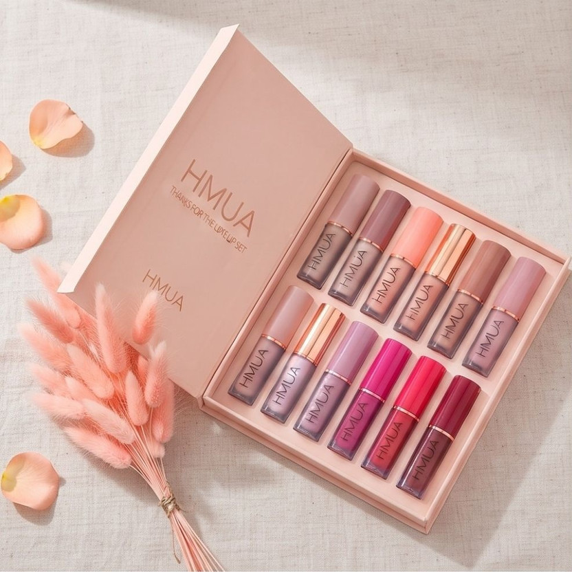 HMUA 12-Piece Liquid Lipstick Set | Matte Long Lasting Waterproof Lip Colors(MultiColor, 5 ml)