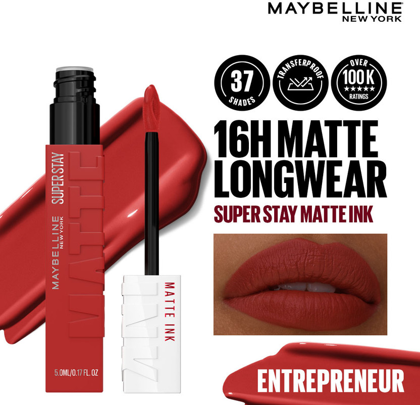 MAYBELLINE MAYBELLINE NEW YORK Superstay Matte Ink Liquid Lipstick - 16H Longwear Matte | Entrepreneur(Entrepreneur, 5 ml) - Flipkart Deal