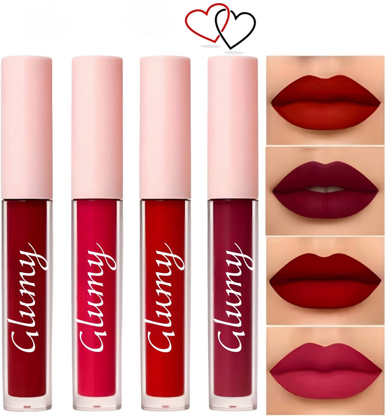 glumy Sensational Ultra Smooth Waterproof Long Lasting Liquid Lipsticks(Multicolor, 16 ml)